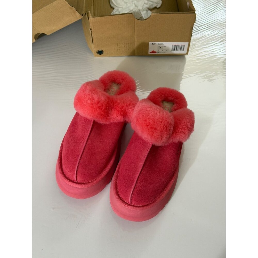 NWB UGG Disquette Shearling Platform Slippers Pink Size 7 - Picture 6 of 12